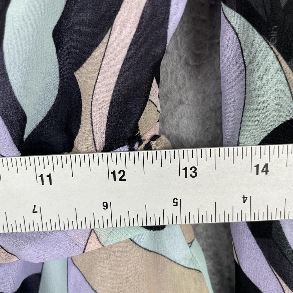Calvin Klein Dress Womens 4 Purple Wrap Asymmetric Chiffon Puff Sleeve Belted - Picture 13 of 15